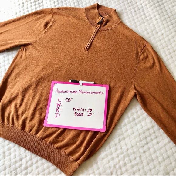 Jos A Bank Rust Cotton 1/4 Zip Long Sleeve Sweater - Picture 4 of 6